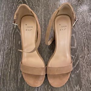 A new day nude chunky heels.